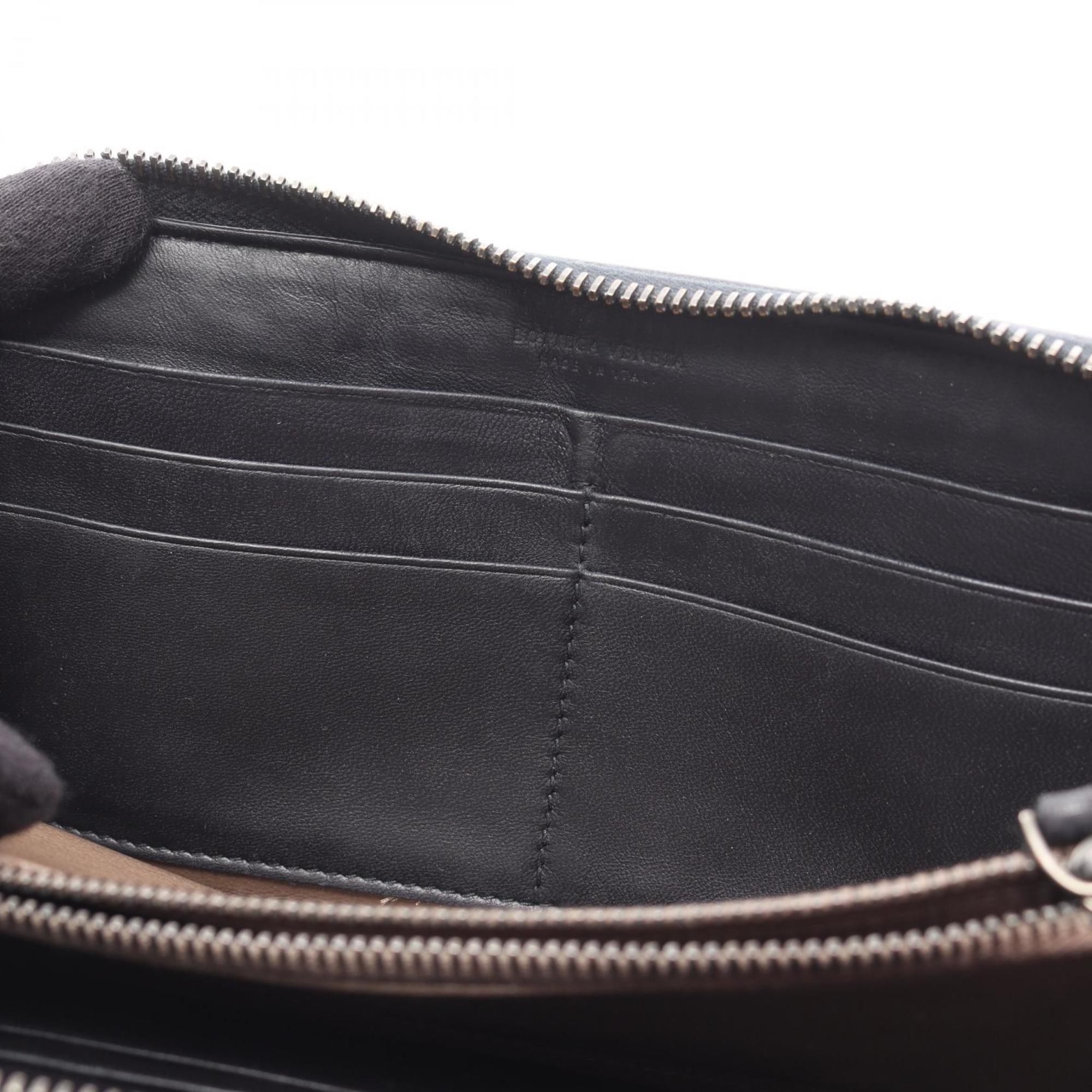 Bottega Veneta Black Leather Long Wallet (Bi-Fold)