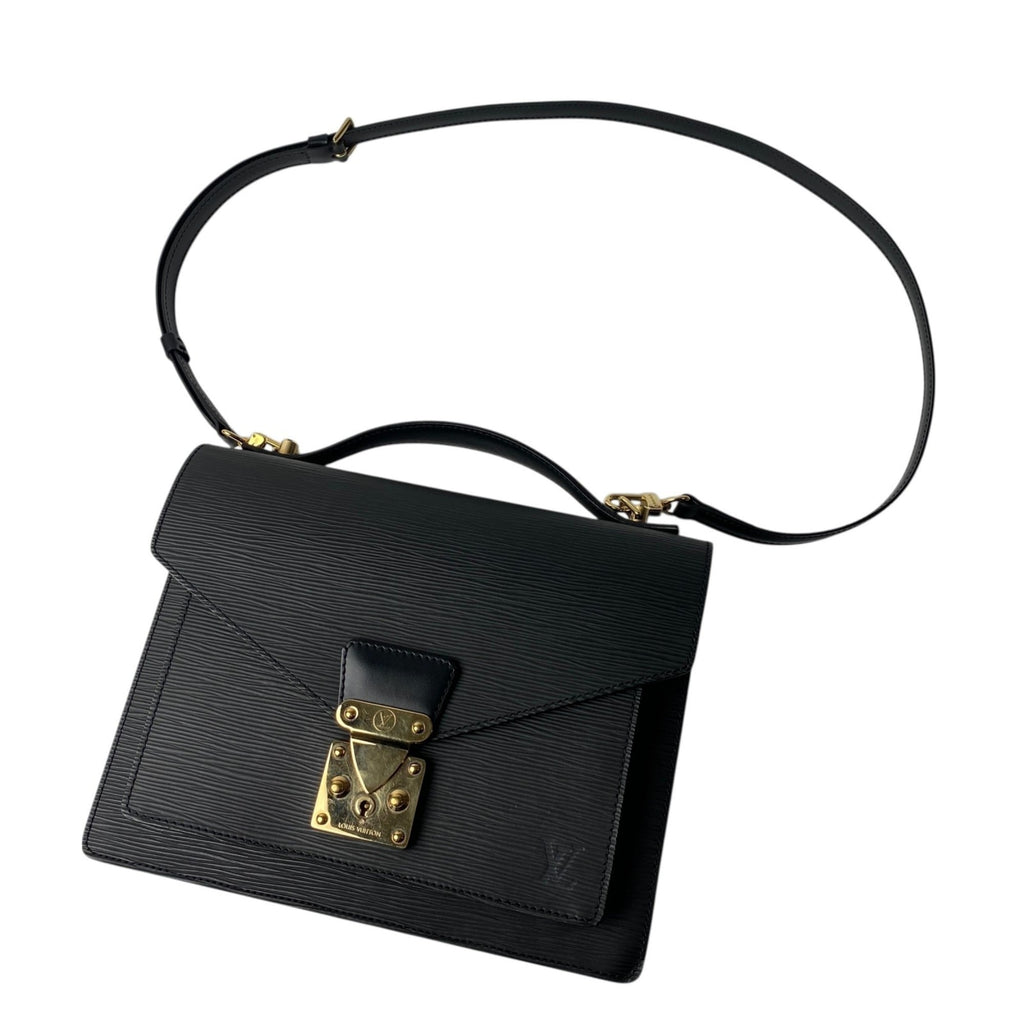 Louis Vuitton Black Noir Epi Leather Handbag Shoulder Bag