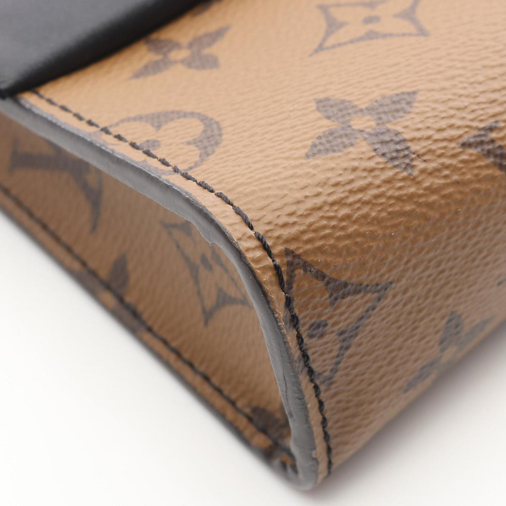 Louis Vuitton Black Brown Coated Canvas Pvc Leather Pochette Shoulder Bag
