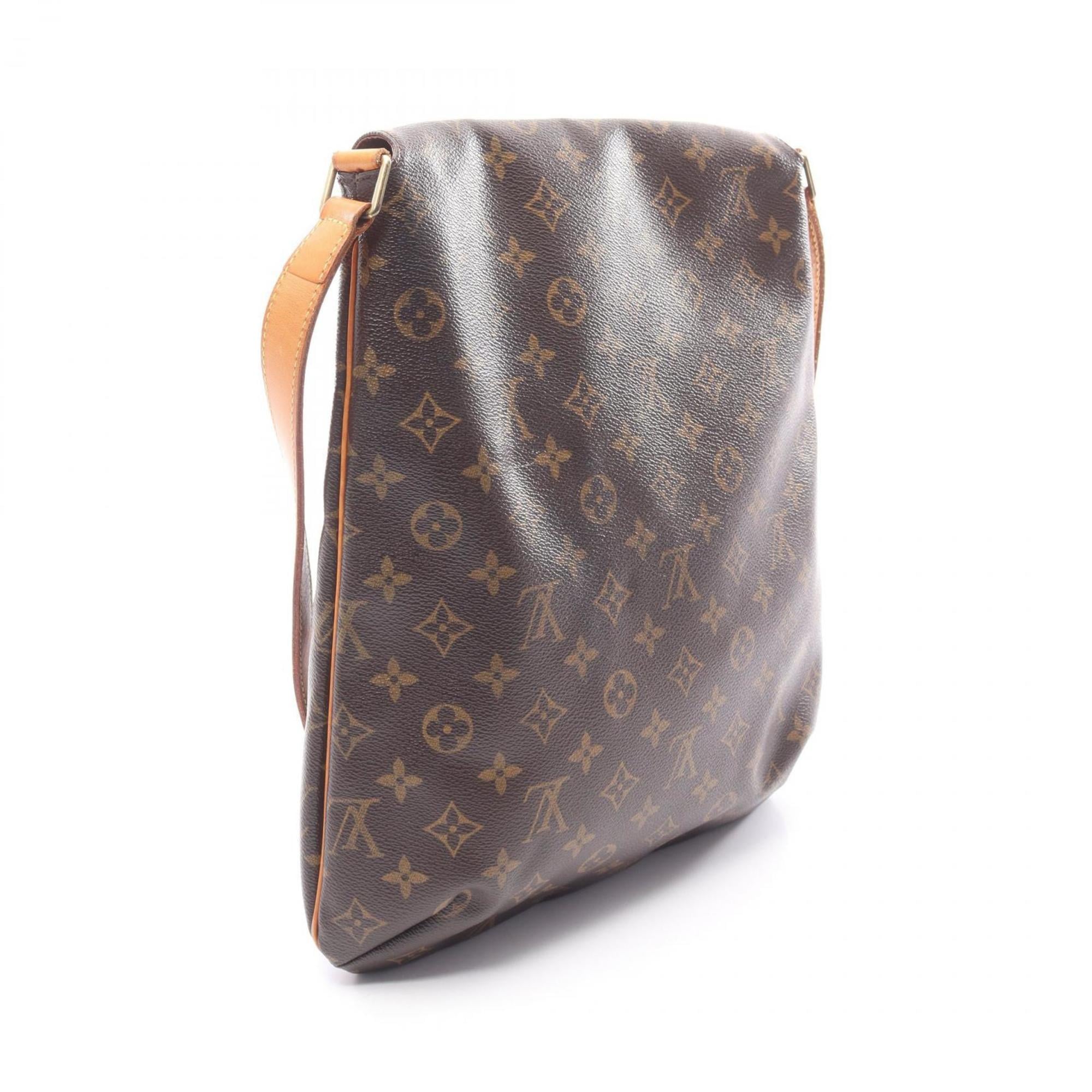 Louis Vuitton Brown Coated Canvas Leather Handbag Shoulder Bag