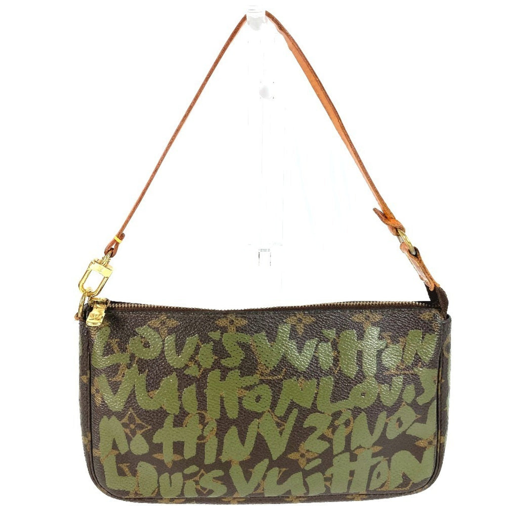 Louis Vuitton Khaki Monogram Graffiti Handbag Pochette Shoulder Bag