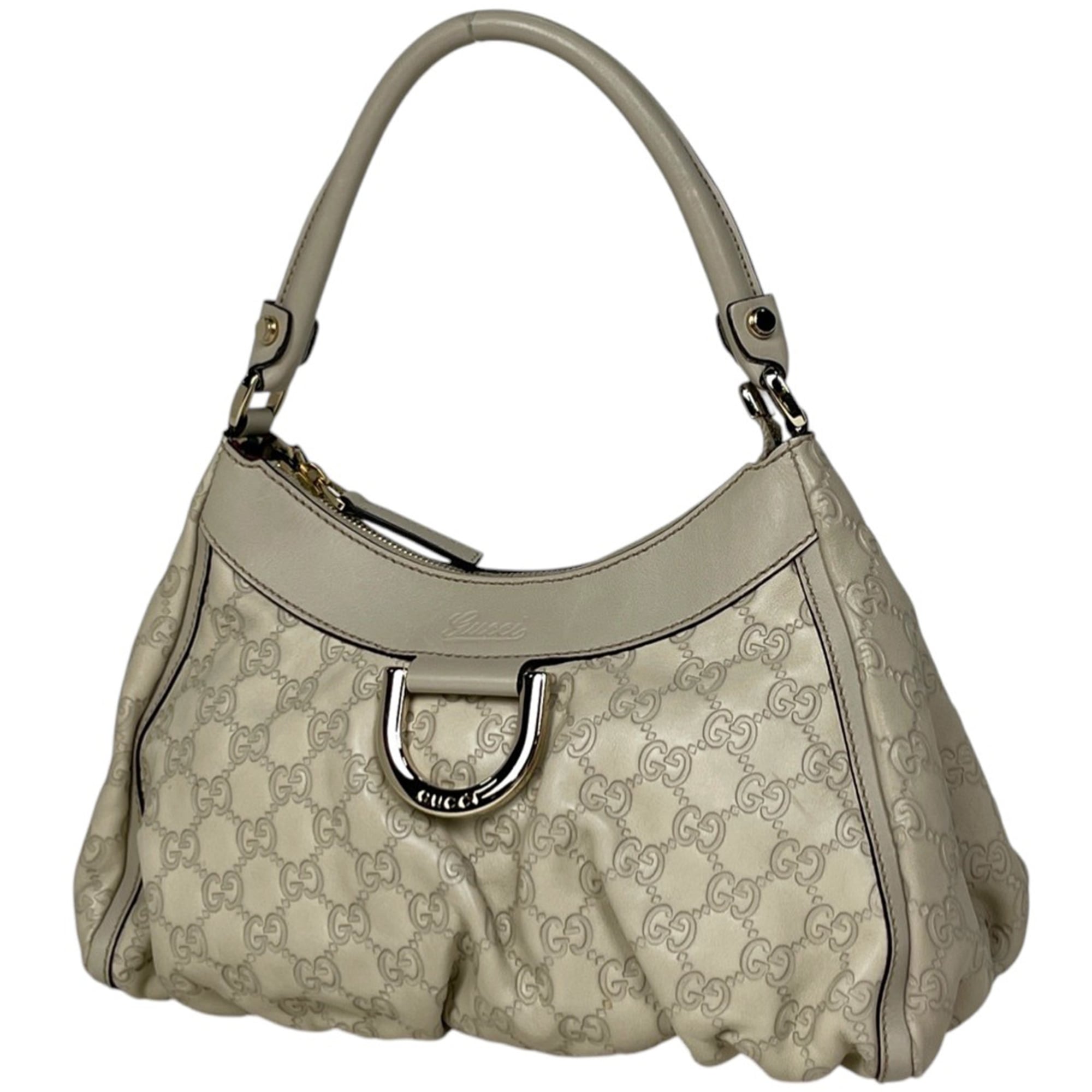 Gucci White Leather Handbag Shoulder Bag (Pre-Owned)