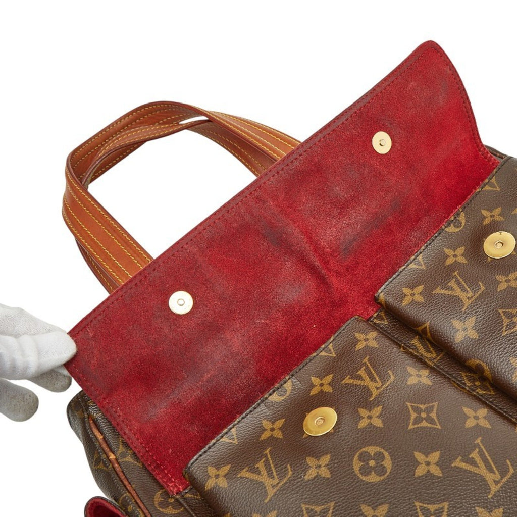 Louis Vuitton Brown Pvc Leather Handbag Tote Bag