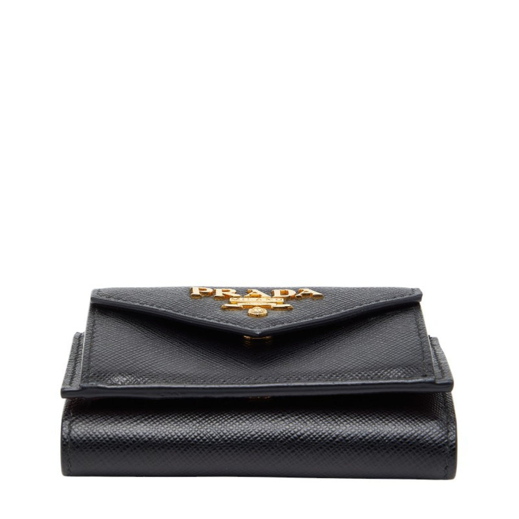 Prada Black Leather Wallet (Tri-Fold)