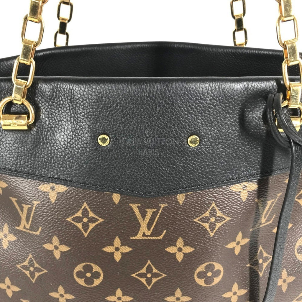 Louis Vuitton Black Brown Monogram Monogram Shoulder Bag Tote Bag