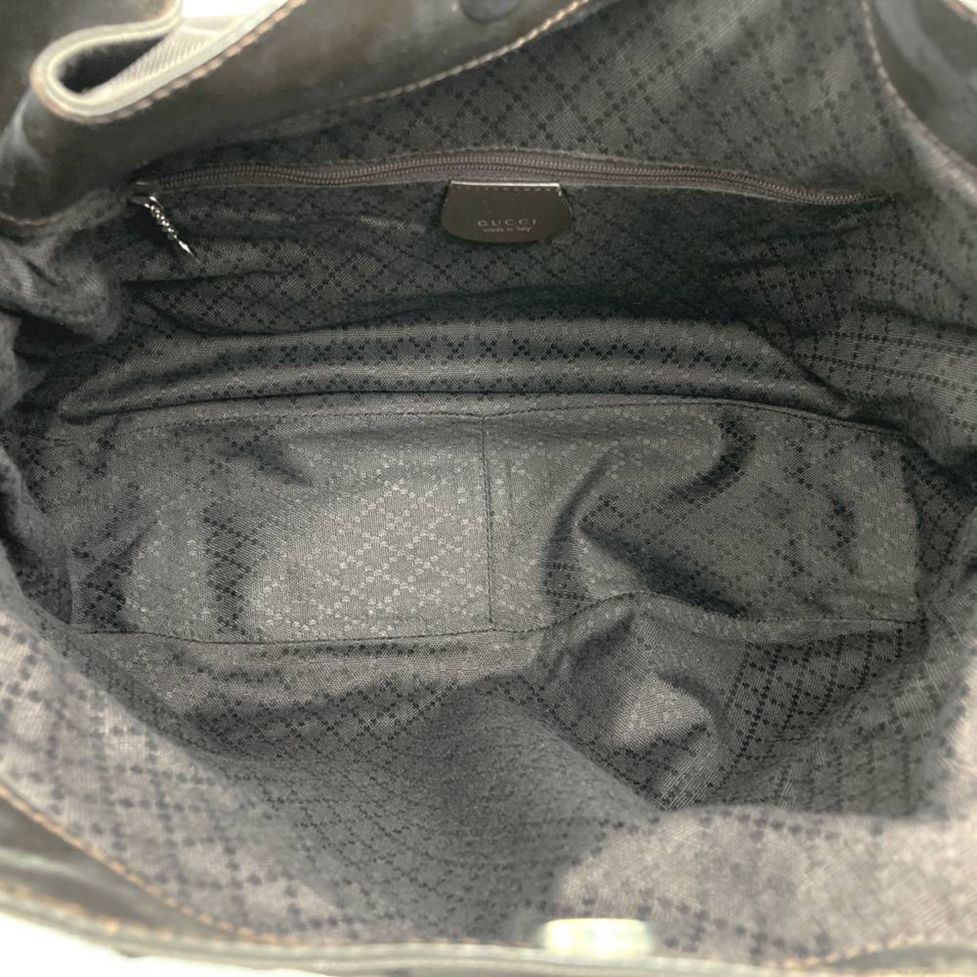 Gucci Brown Nylon Leather Shoulder Bag (Pre-Owned)