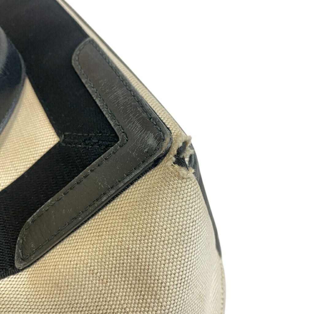 Balenciaga Black Ivory Canvas Leather Hand