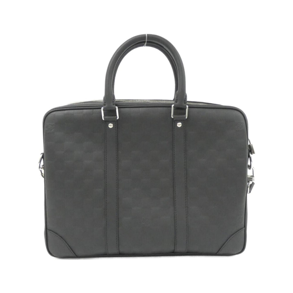 Louis Vuitton Black Leather Briefcase Handbag