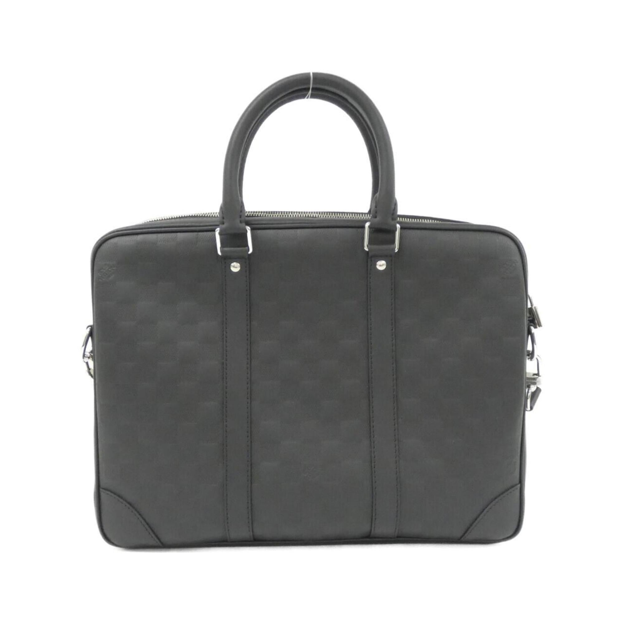 Louis Vuitton Black Leather Briefcase Handbag
