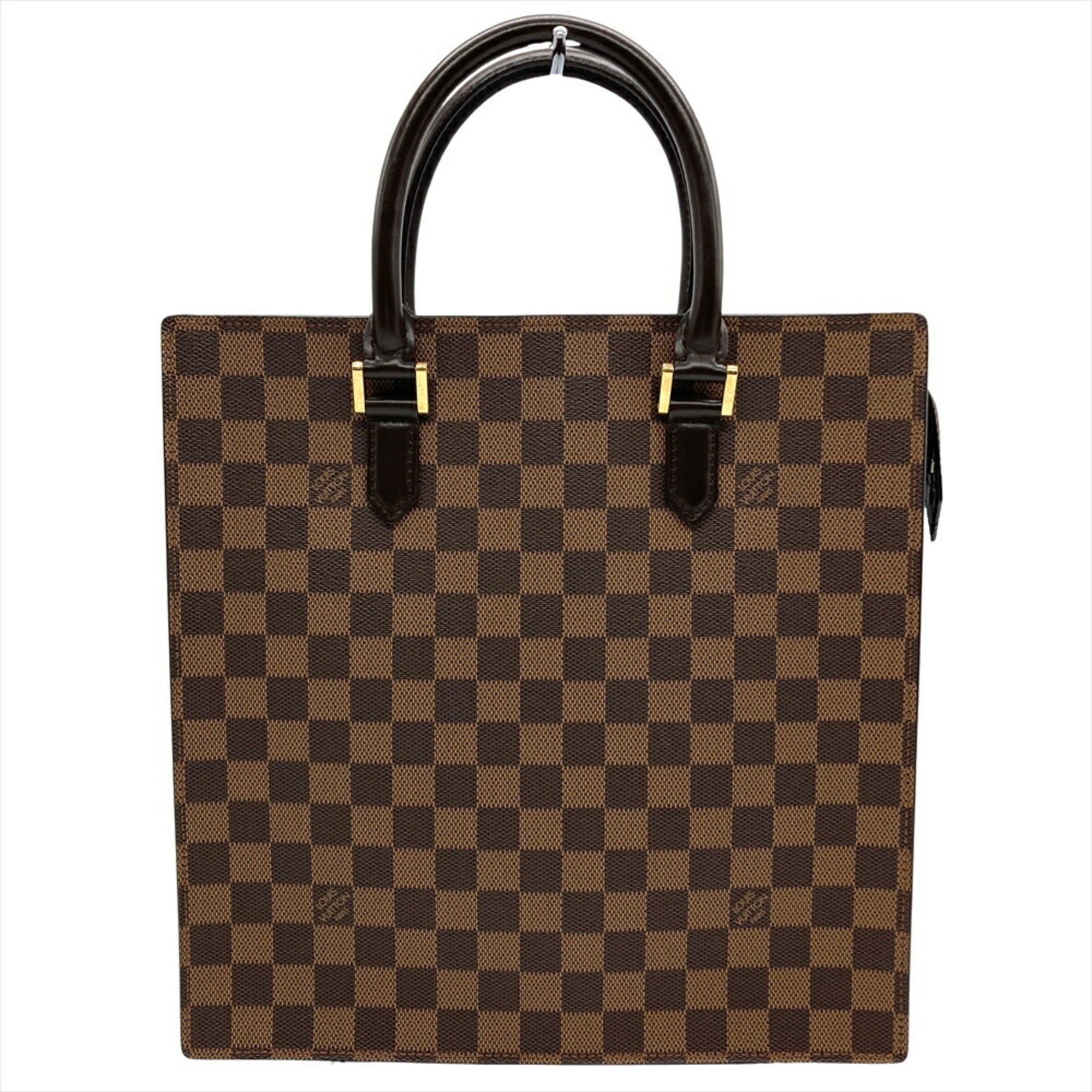 Louis Vuitton Damier Brown Damier Canvas Ebene Leather Handbag