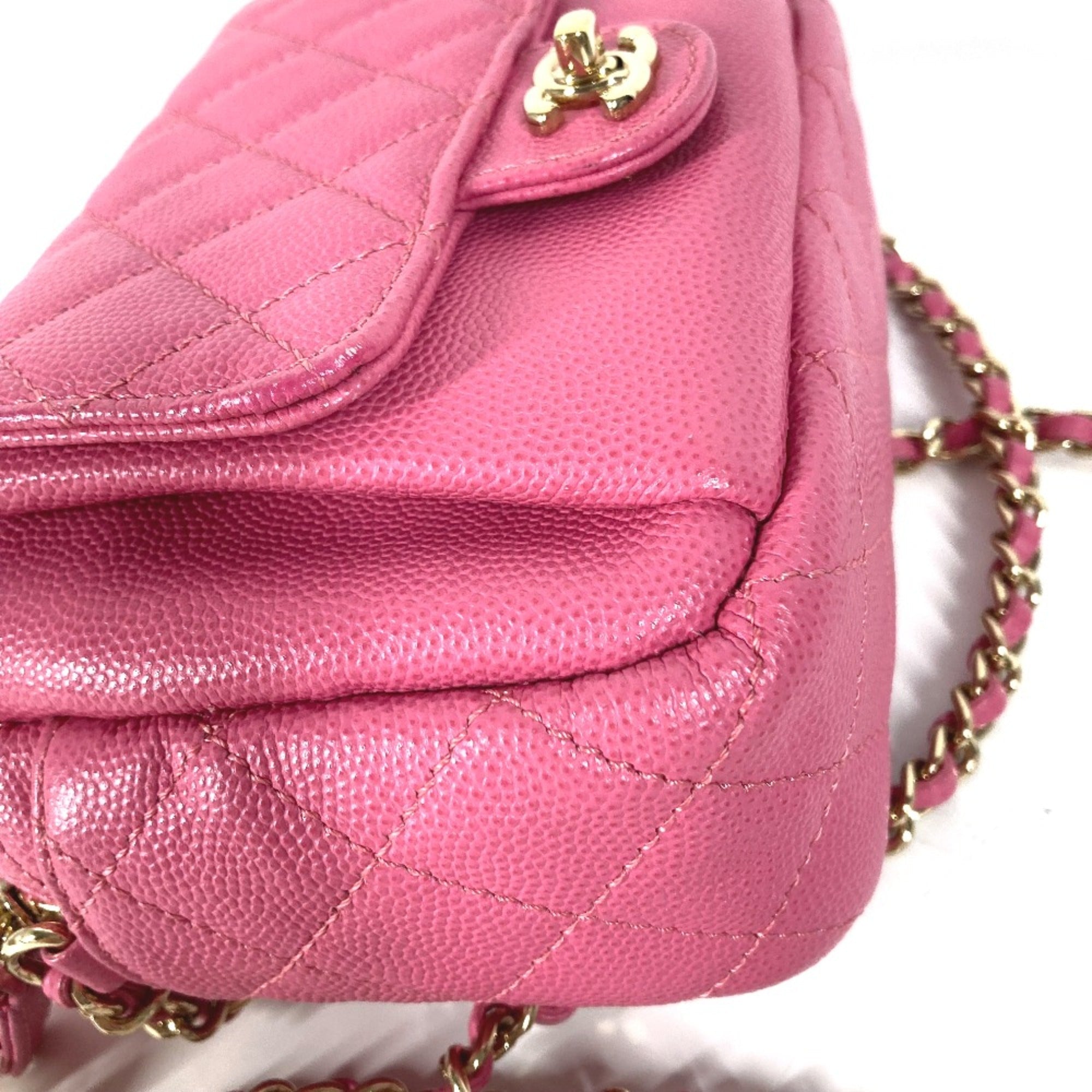 Chanel Pink Leather Shoulder Bag