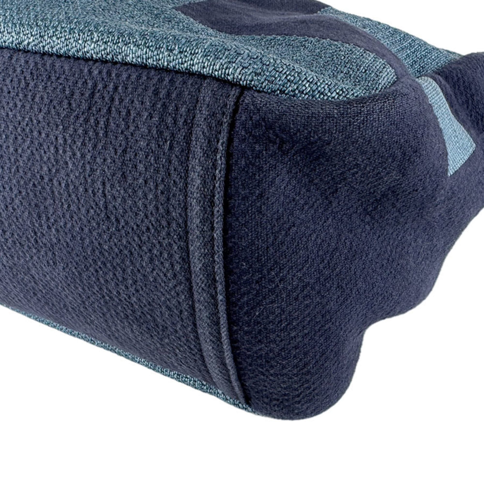 Chanel Blue Raffia Canvas Shoulder Bag Tote Bag