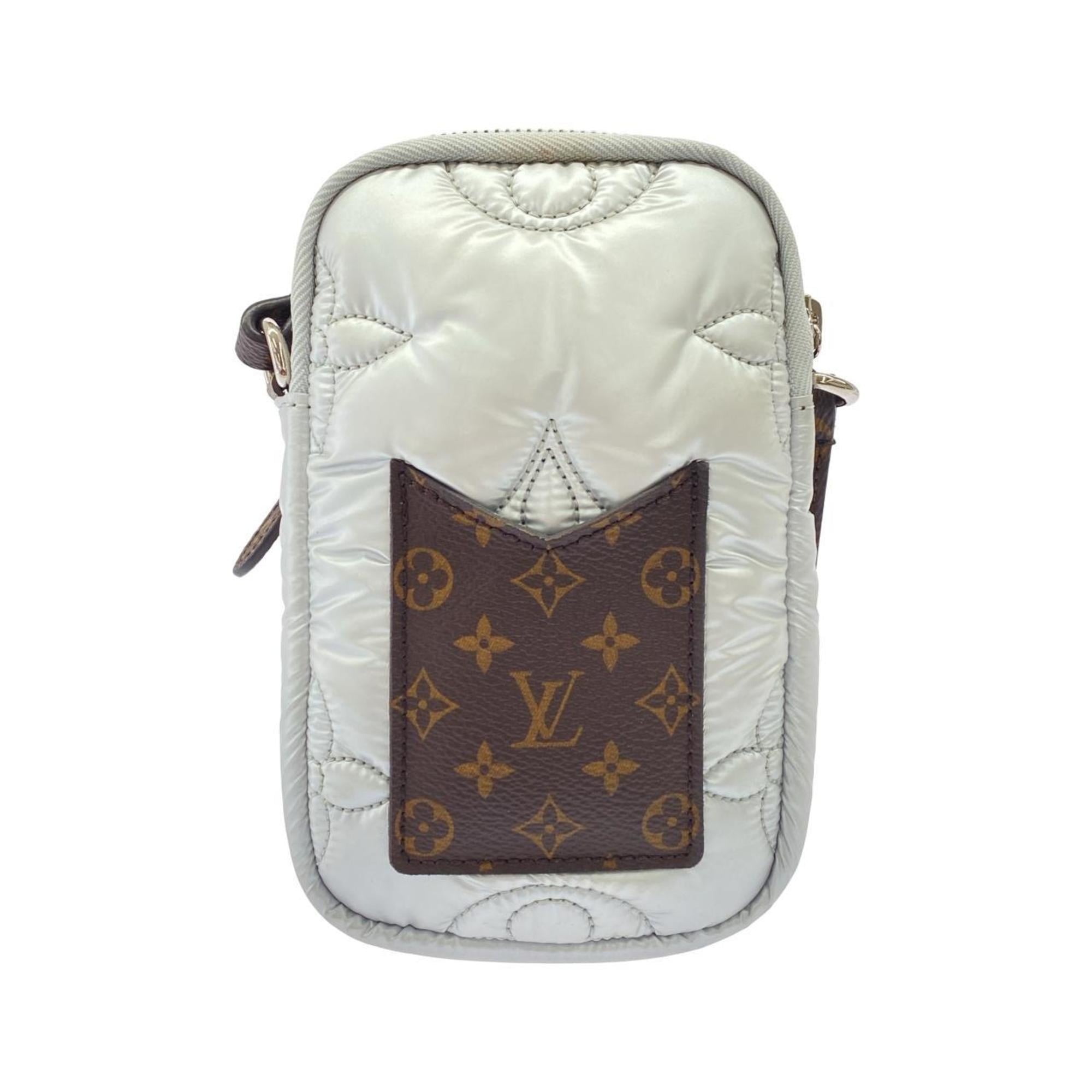 Louis Vuitton Monogram Metallic Silver Nylon Pouch Shoulder Bag