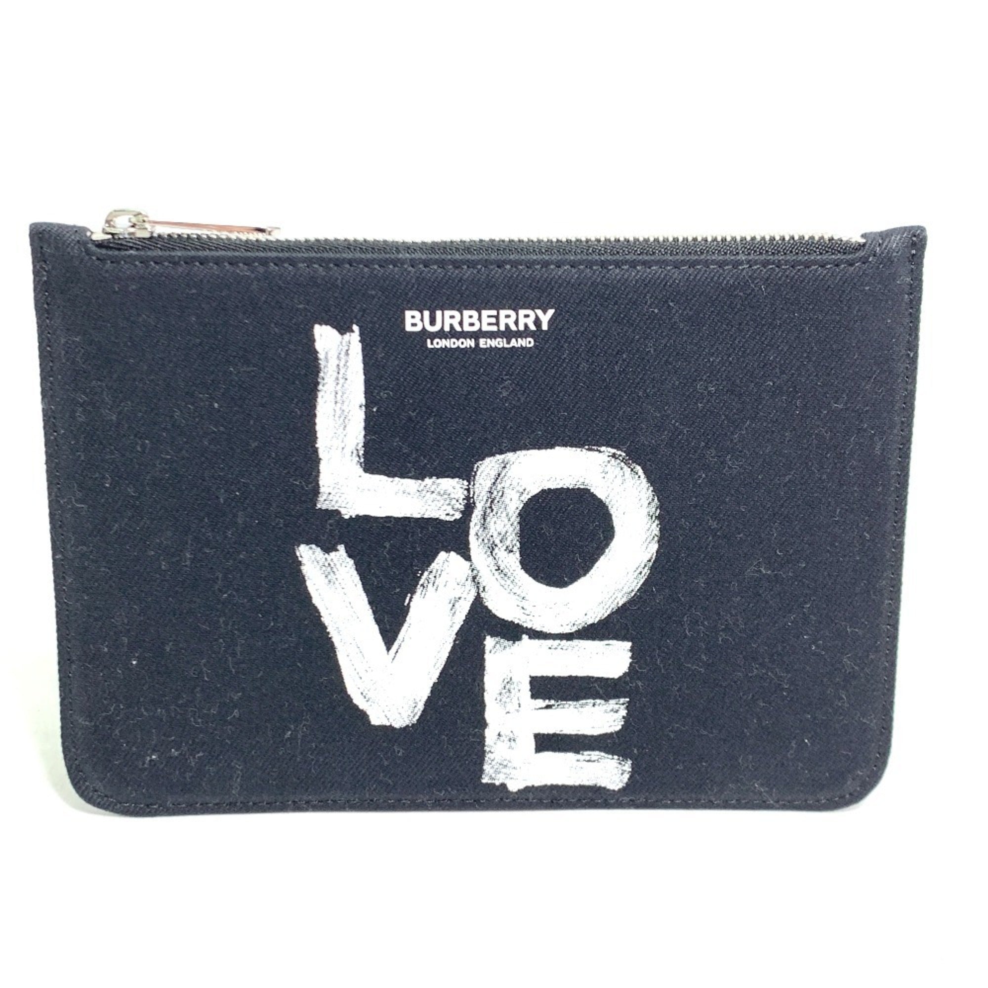 Burberry Black White Canvas Coin Purse/Coin Case