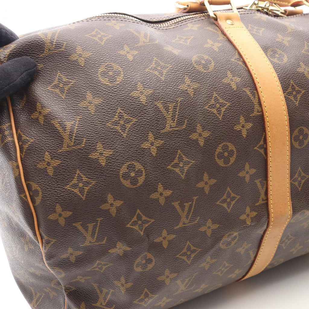 Louis Vuitton Brown Monogram Coated Canvas Leather Boston Bag