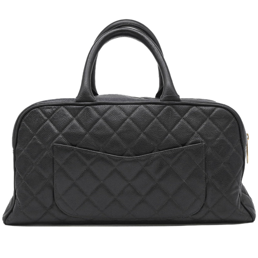 Chanel Black Grained Calfskin Handbag