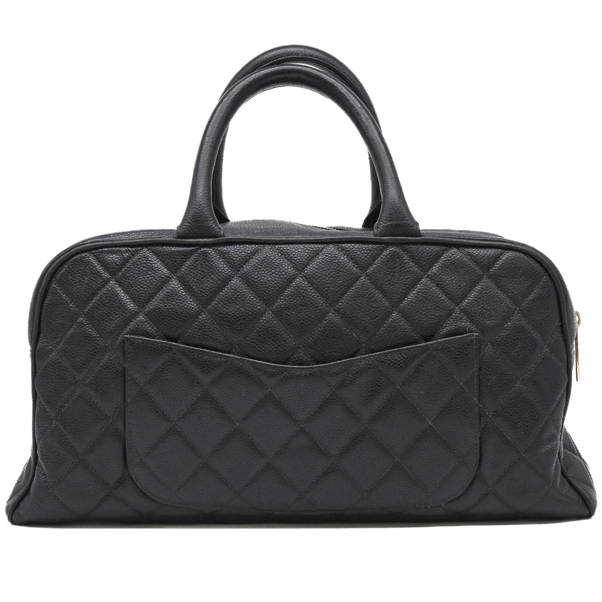 Chanel Black Grained Calfskin Handbag