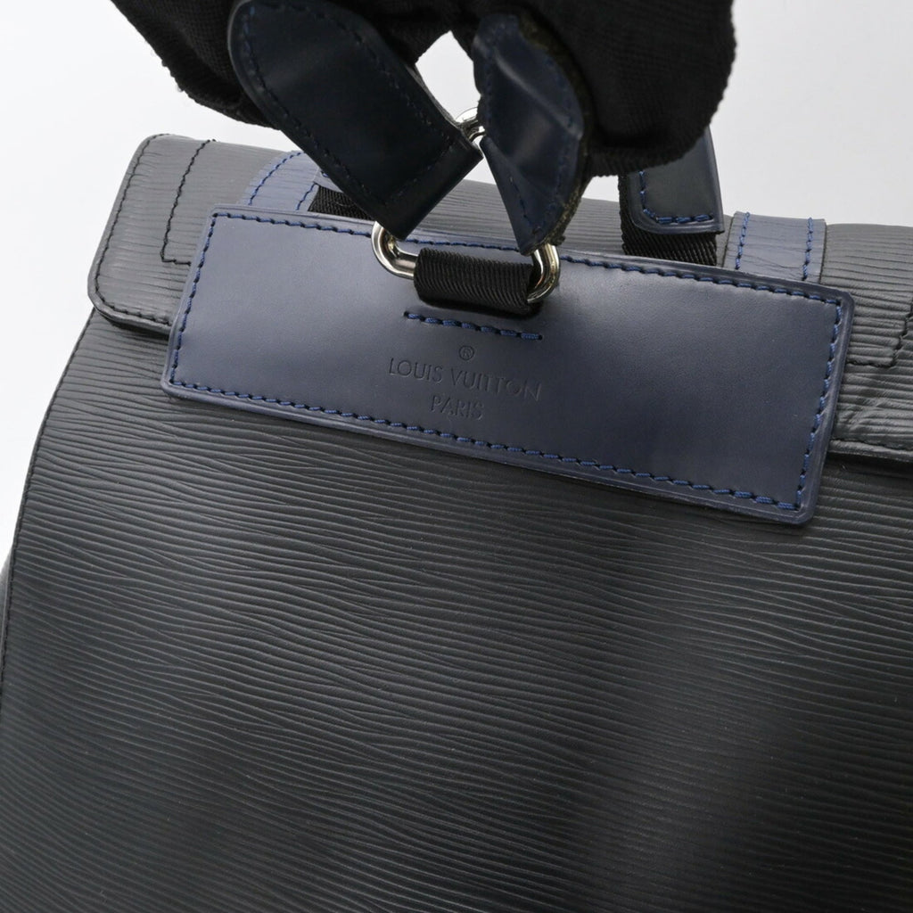 Louis Vuitton Black Blue Gray Monogram Eclipse Monogram Eclipse Epi Leather Backpack