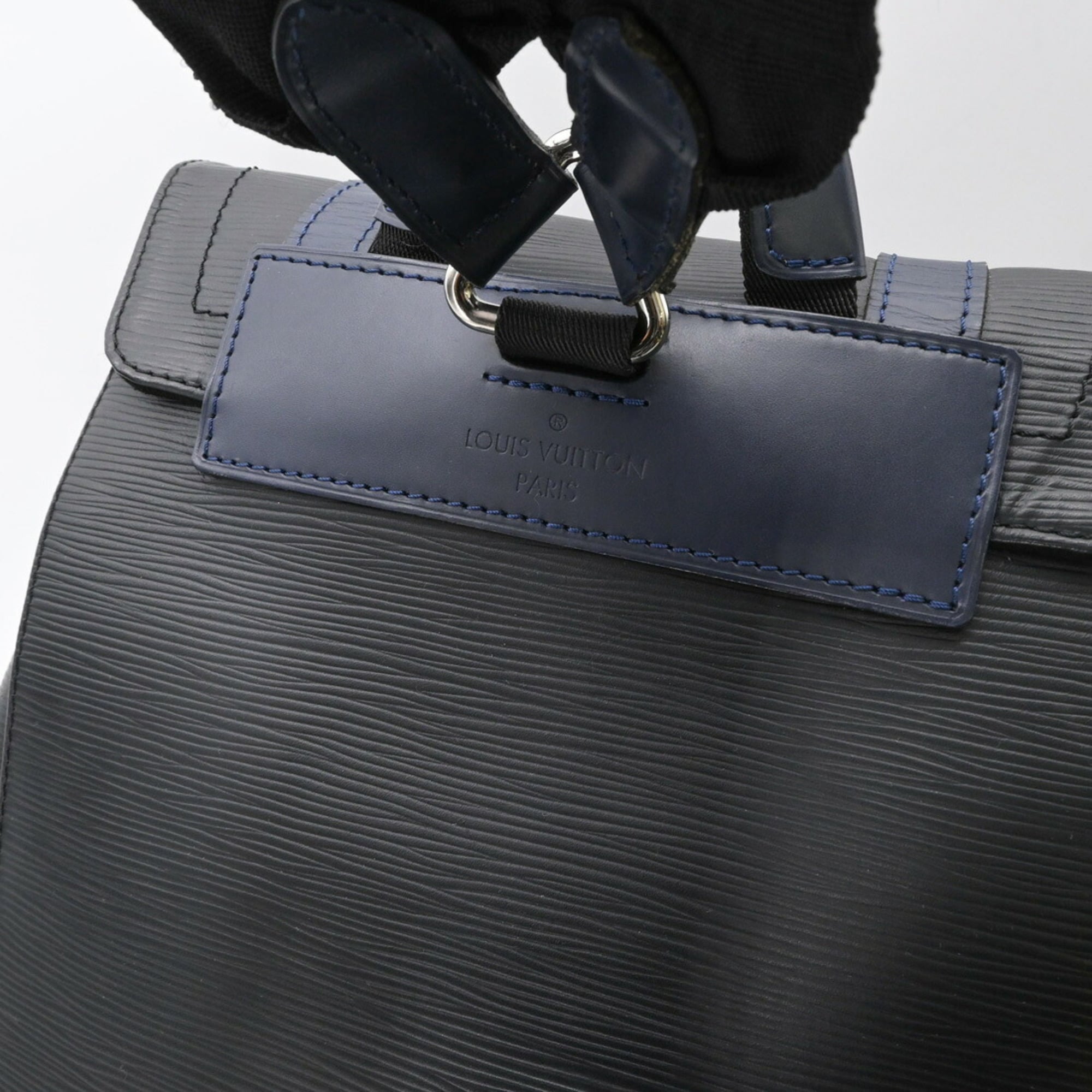 Louis Vuitton Black Blue Gray Monogram Eclipse Monogram Eclipse Epi Leather Backpack