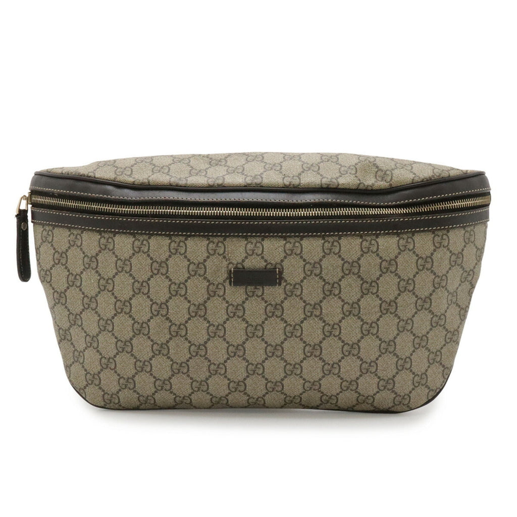 Gucci Gg Plus Beige Dark Brown Gg Supreme Leather Sling Bag (Pre-Owned)