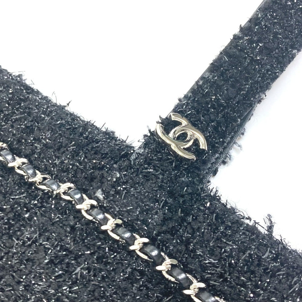 Chanel Black Tweed Shopping Bag Tote Bag