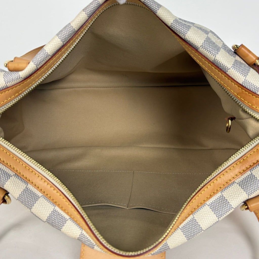 Louis Vuitton White Damier Azur Handbag Shoulder Bag Tote Bag