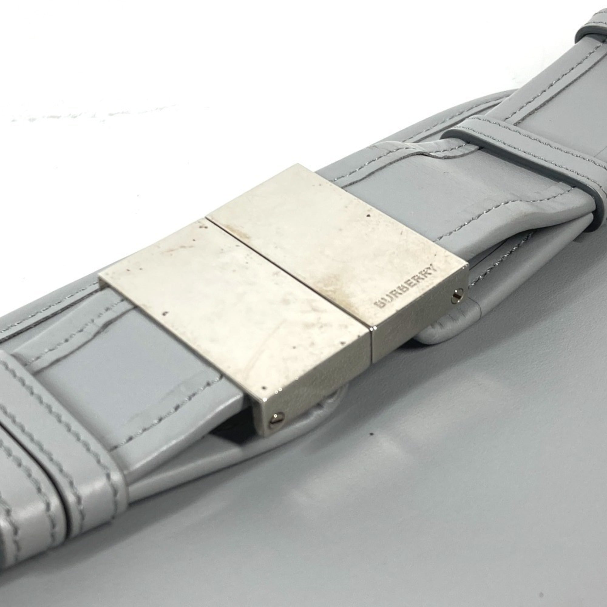 Burberry Gray Leather Fanny Pack