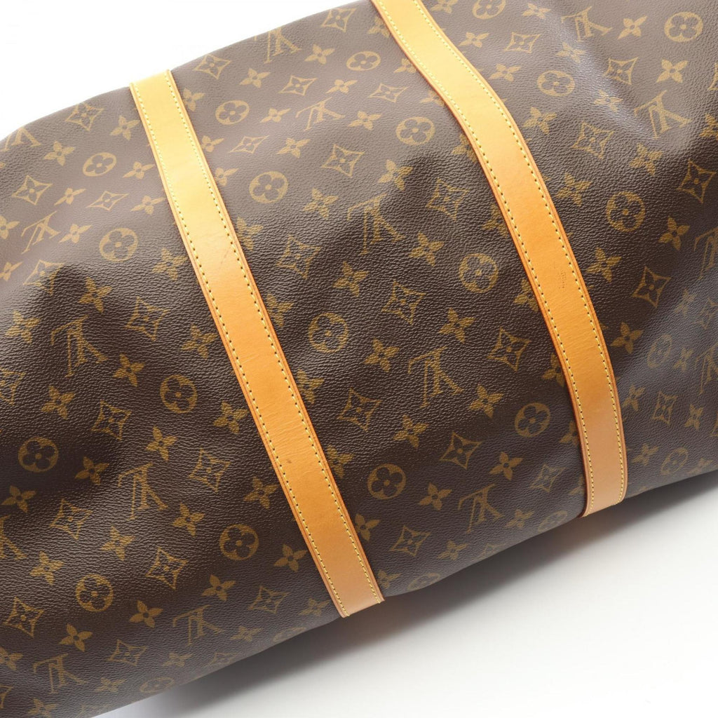 Louis Vuitton Brown Monogram Coated Canvas Leather Boston Bag