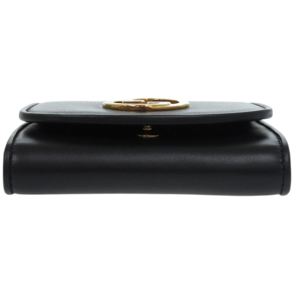 Gucci Black Leather Chain/Shoulder Wallet (Pre-Owned)