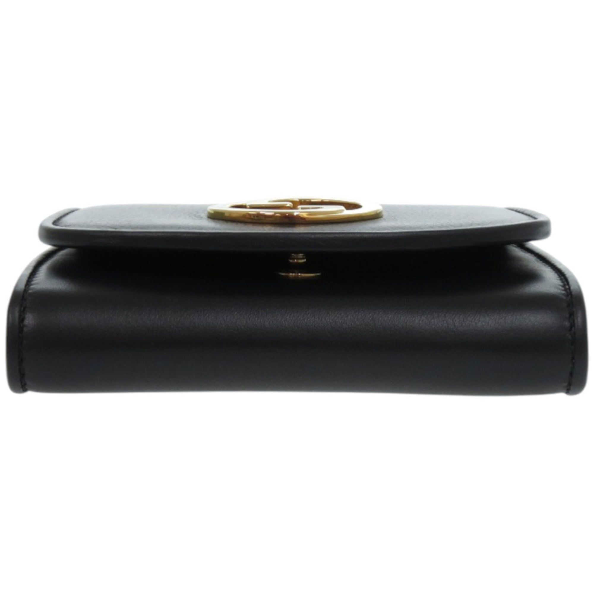 Gucci Black Leather Chain/Shoulder Wallet (Pre-Owned)