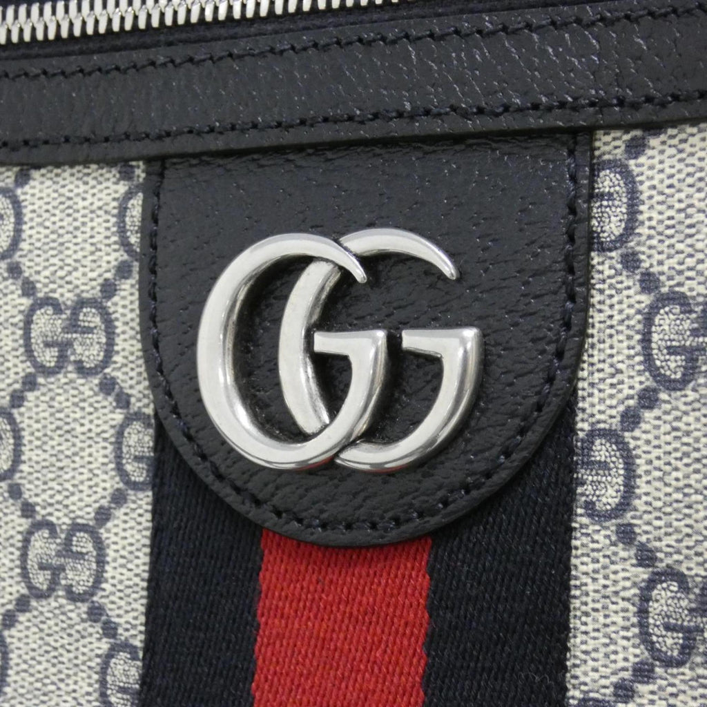 Gucci Beige Blue Gg Supreme Shoulder Bag (Pre-Owned)
