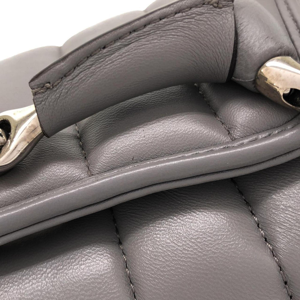 Gucci Gray Quilting Leather Shoulder Bag (Pre-Owned)