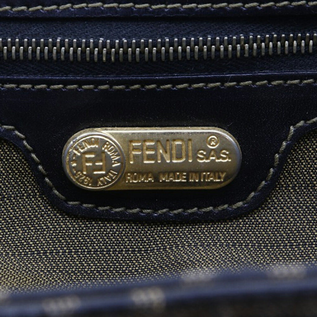 Fendi Brown Canvas Leather Backpack