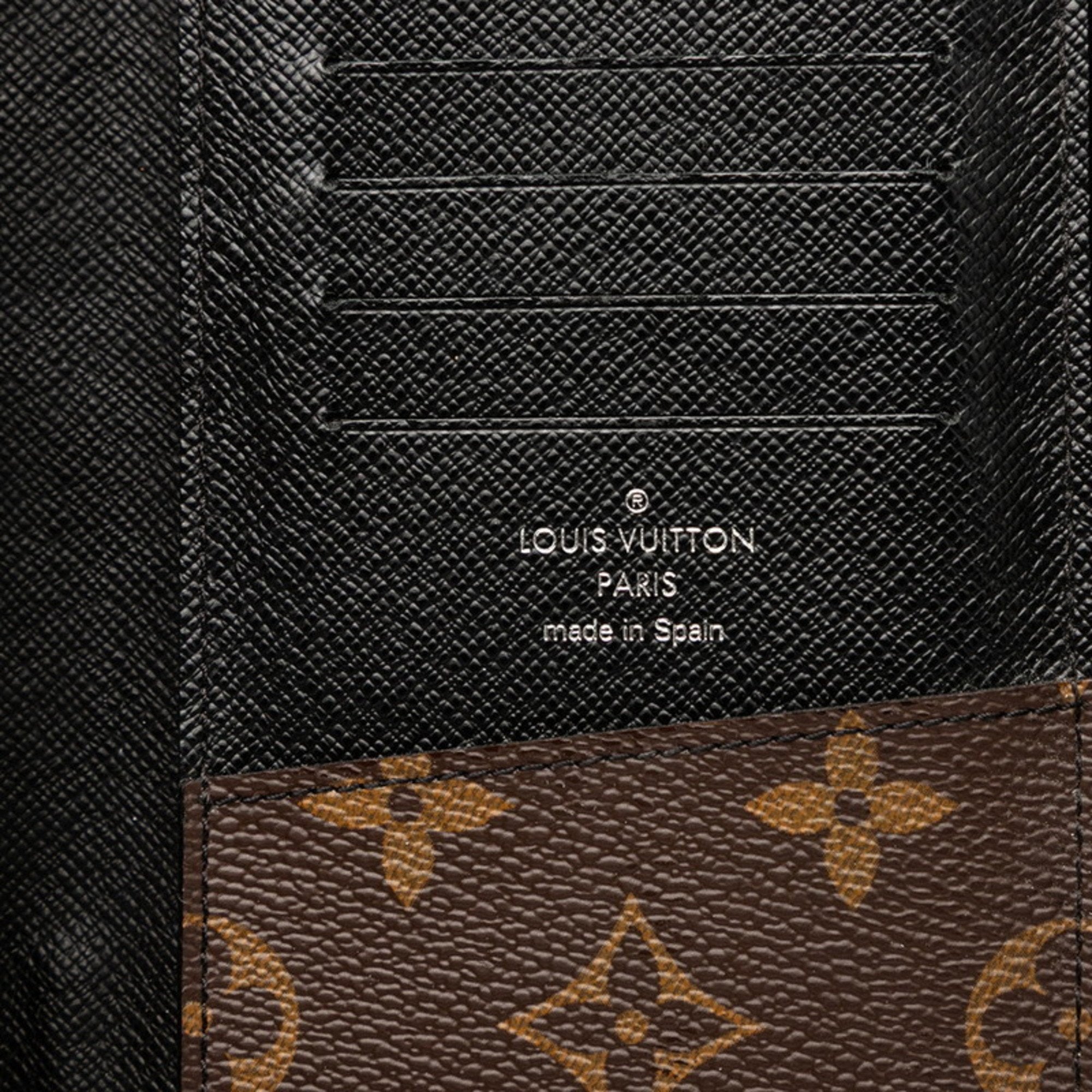 Louis Vuitton Black Brown Noir Pvc Leather Long Wallet
