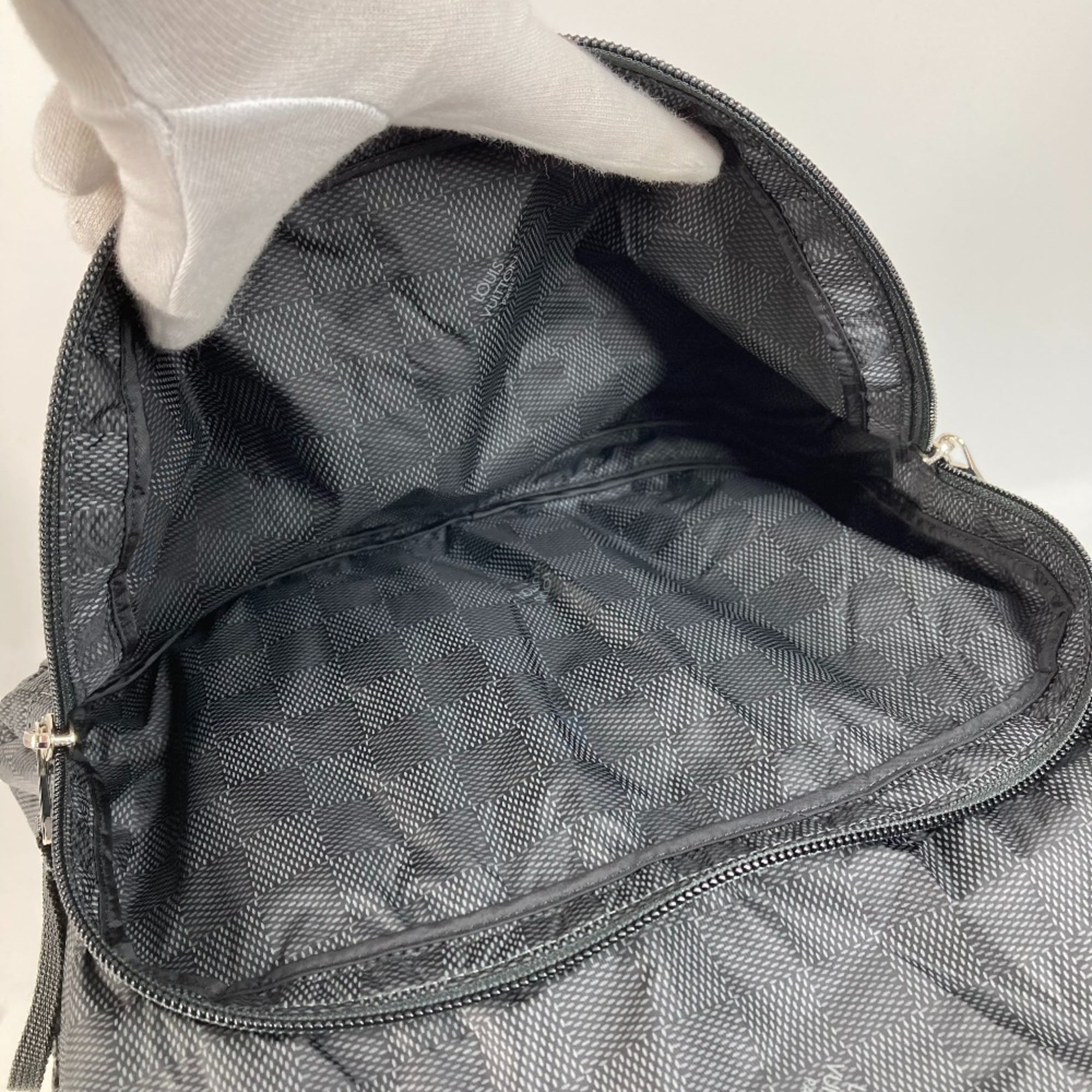 Louis Vuitton Damier Aventure Black Leather Nylon Backpack