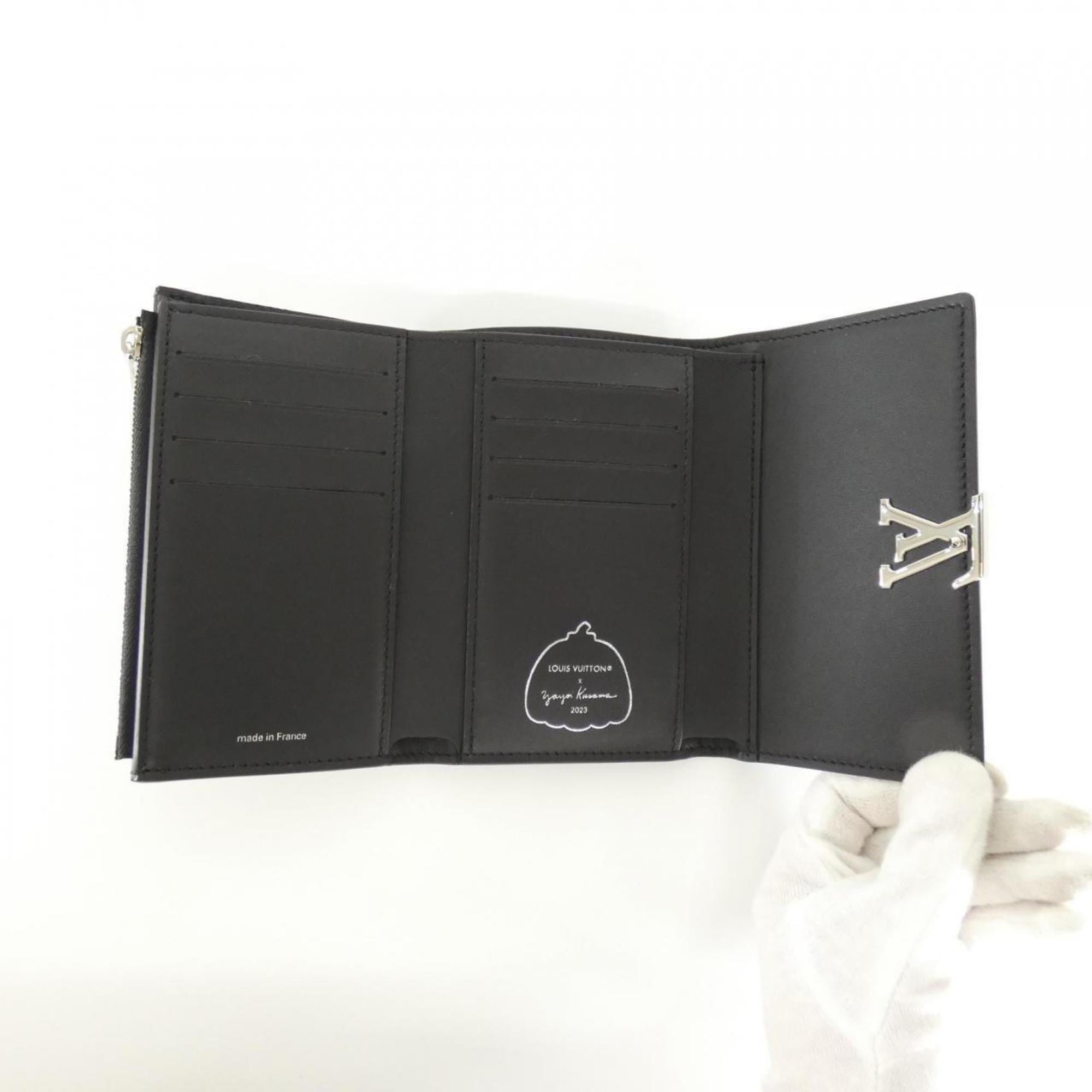 Louis Vuitton Black Leather Wallet (Tri-Fold)