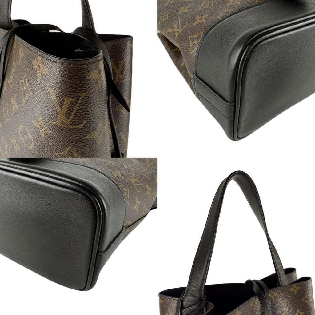 Louis Vuitton Black Brown Monogram Leather Handbag