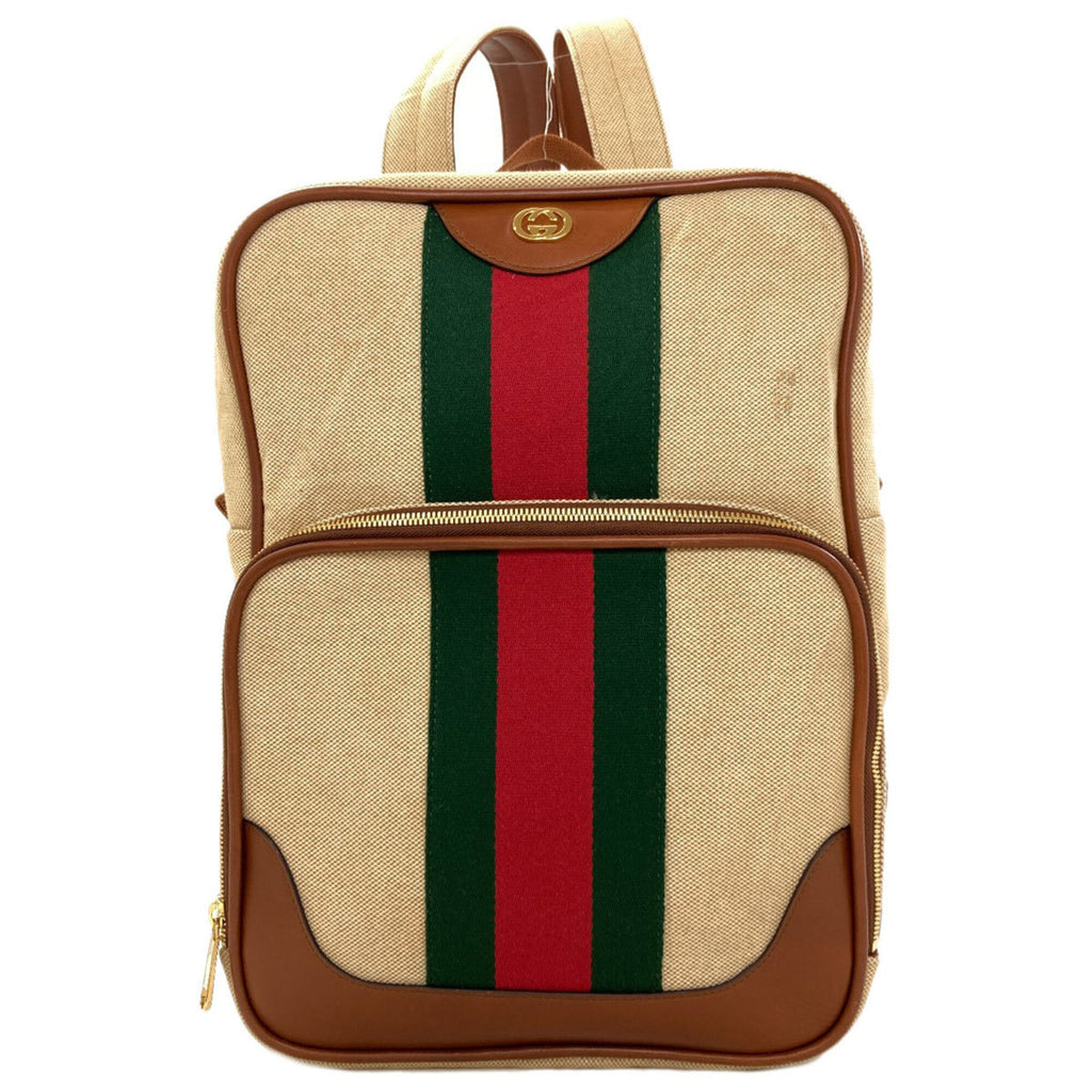 Gucci Brown Canvas Backpack (Pre-Owned)