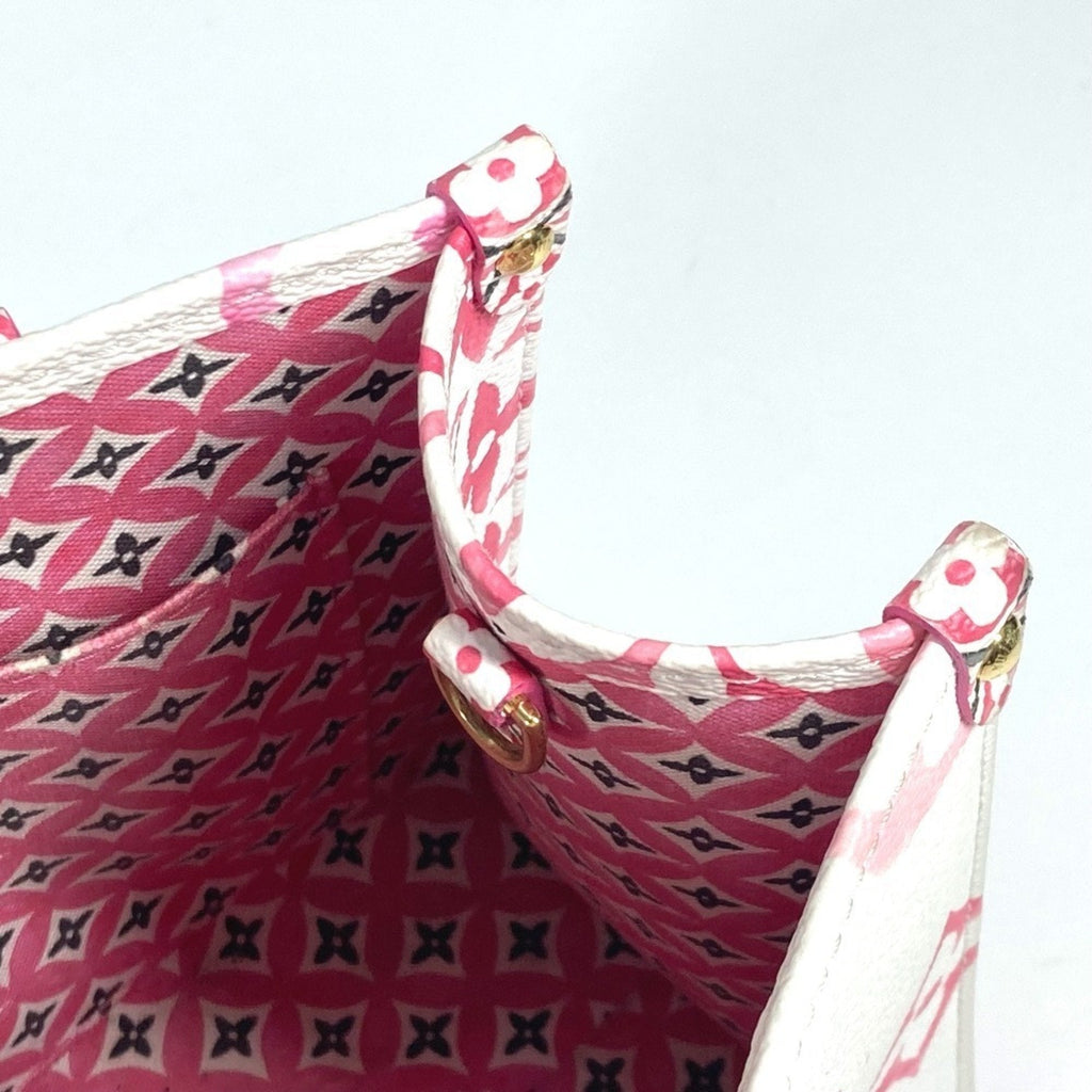 Louis Vuitton Pink White Monogram Handbag Shoulder Bag Tote Bag
