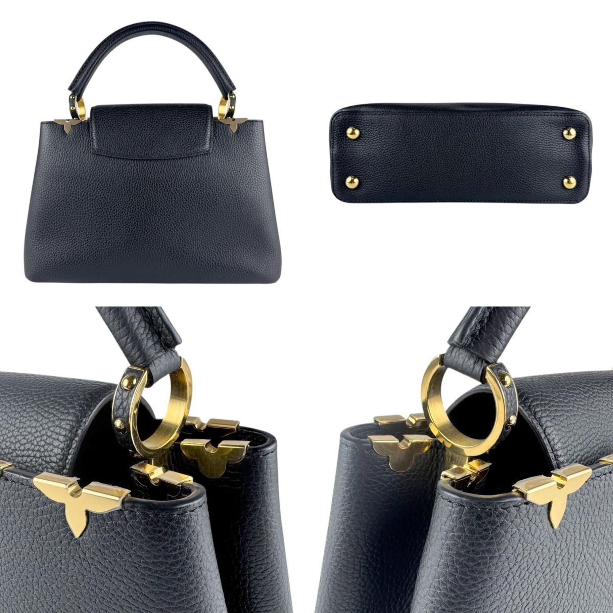 Louis Vuitton Noir Leather Handbag Shoulder Bag