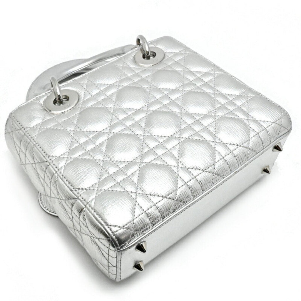 Christian Dior Silver Leather Handbag (Pre-Owned)