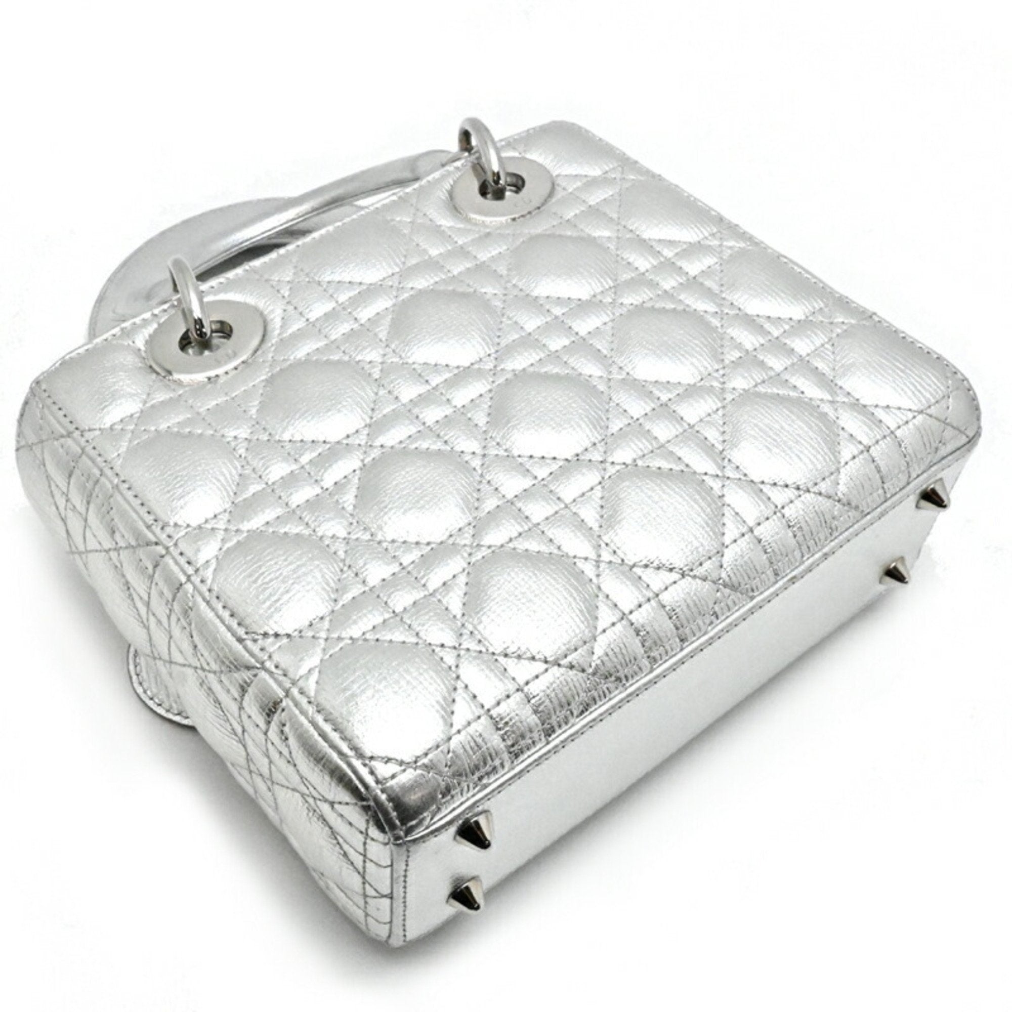 Christian Dior Silver Leather Handbag (Pre-Owned)