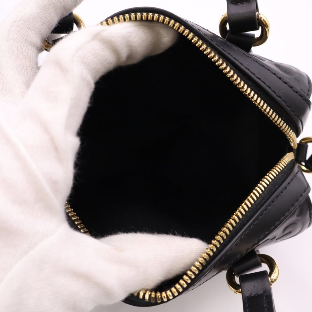 Gucci Black Leather Boston Bag (Pre-Owned)