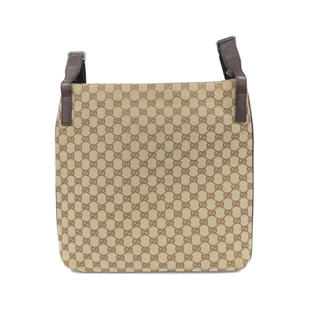 Gucci Gg Canvas Beige Dark Brown Gg Canvas Shoulder Bag (Pre-Owned)