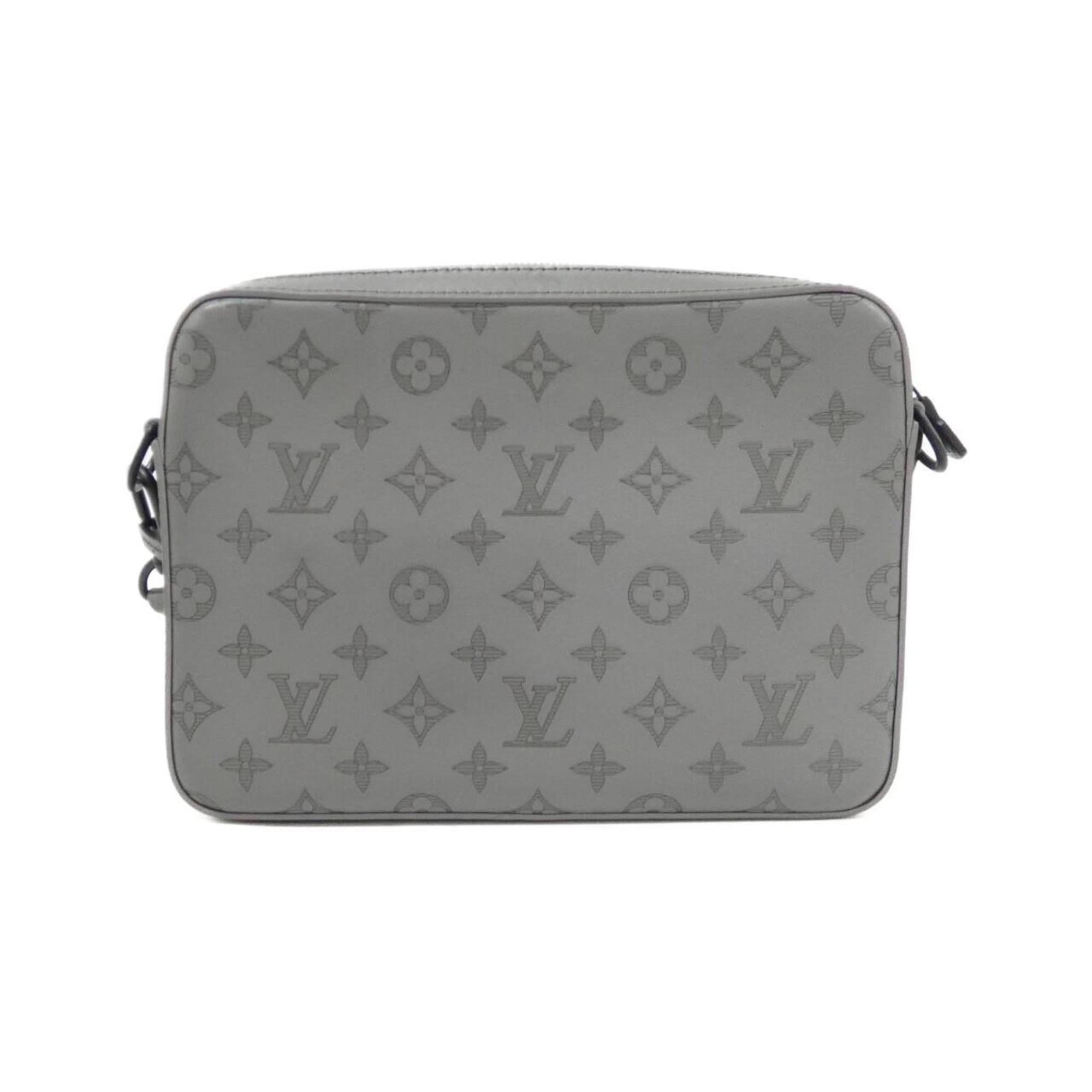 Louis Vuitton Black Gray Leather Shoulder Bag