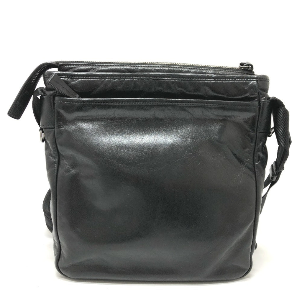 Prada Black Leather Messenger Bag Shoulder Bag