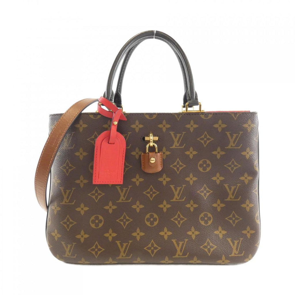 Louis Vuitton Monogram Marron Noir Rouge Coated Canvas Handbag