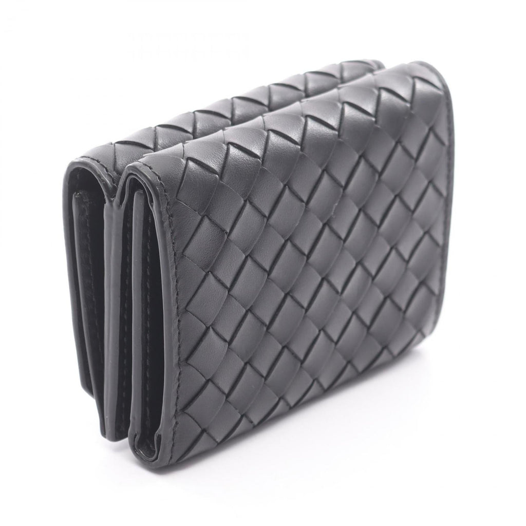 Bottega Veneta Black Intrecciato Wallet (Tri-Fold)
