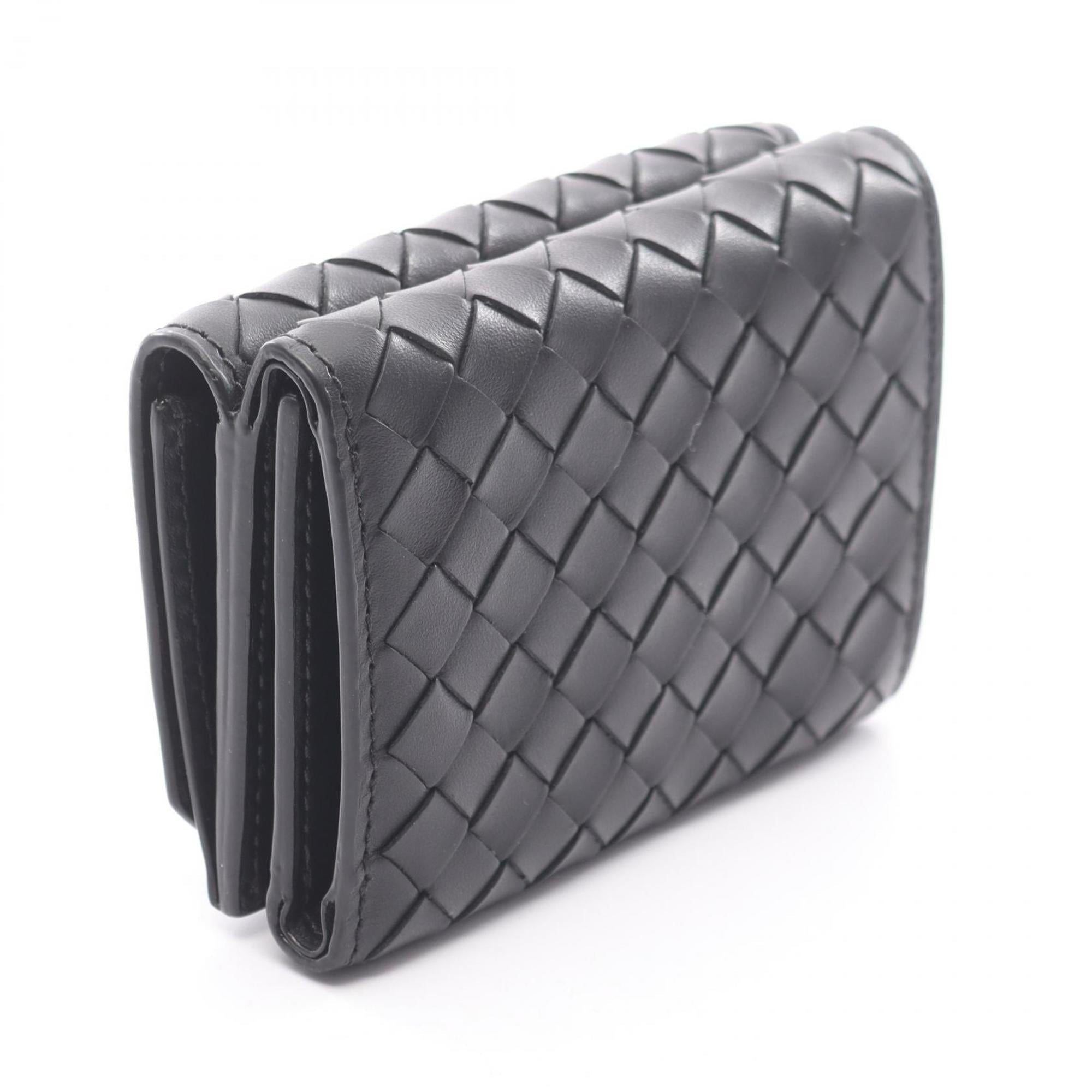 Bottega Veneta Black Intrecciato Wallet (Tri-Fold)