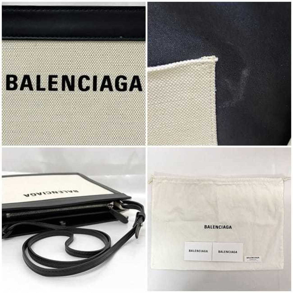Balenciaga Black White Canvas Shoulder